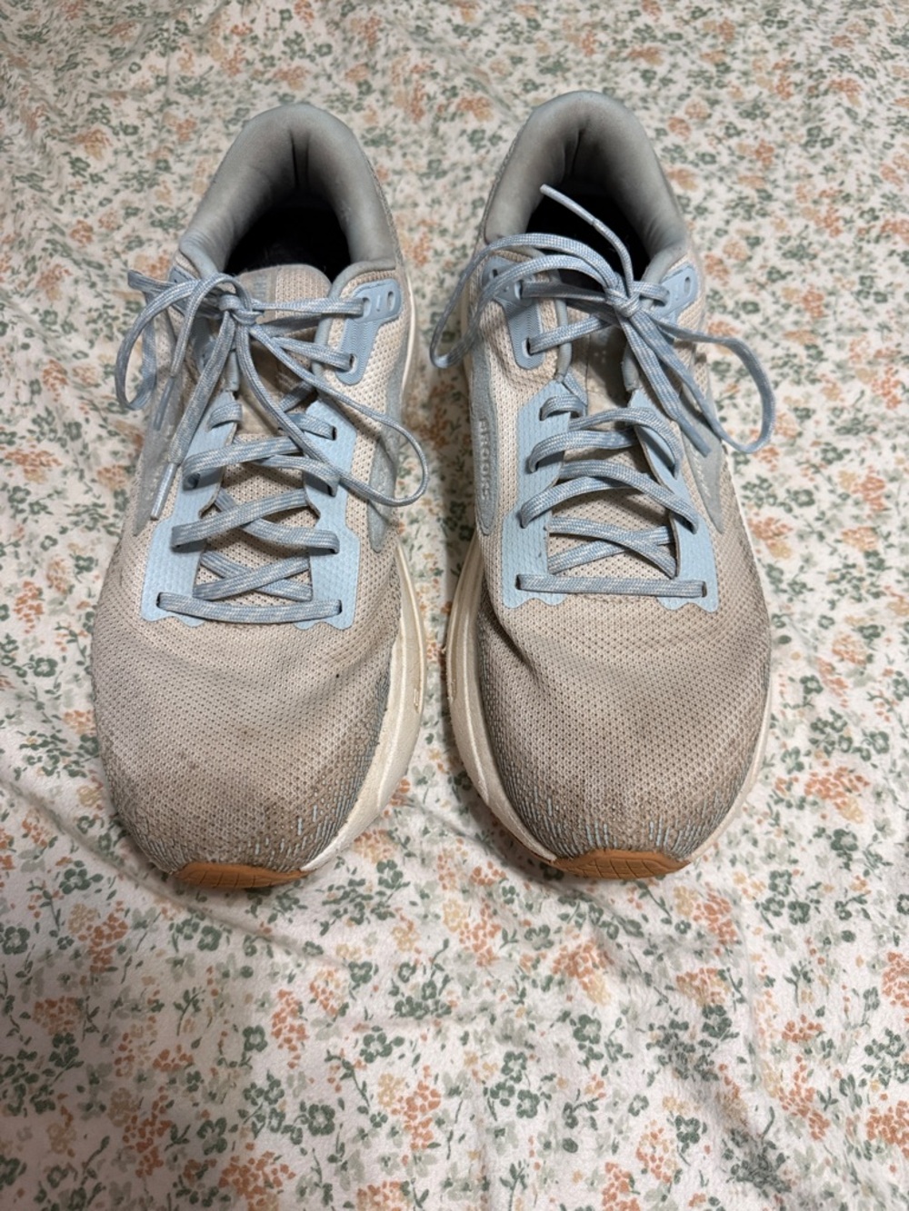 Brooks Women's Light Blue and Cream Running Shoes